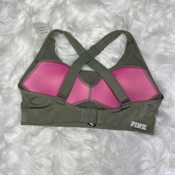 NWT Sage Green Victorias Secret PINK Sports Bra - Picture 2 of 5